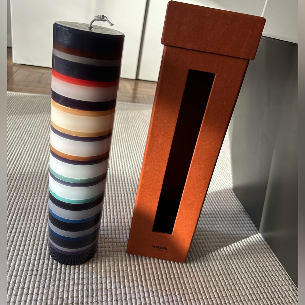 New in Box Missoni Home Candle Totem Multicolored 8xh32